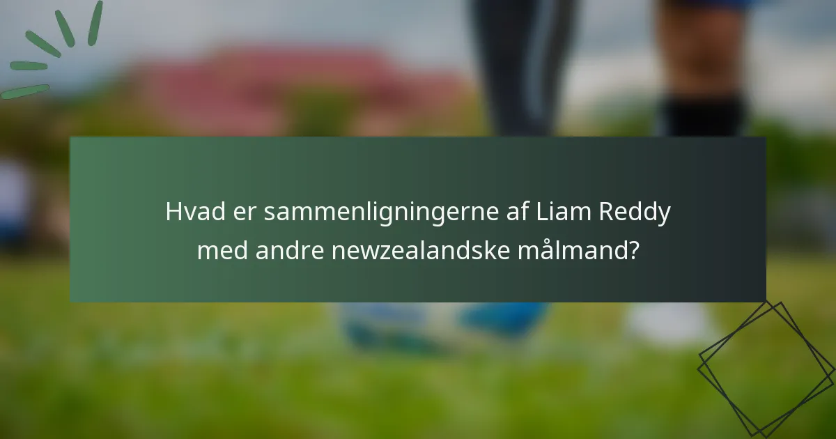 Hvad er sammenligningerne af Liam Reddy med andre newzealandske målmand?