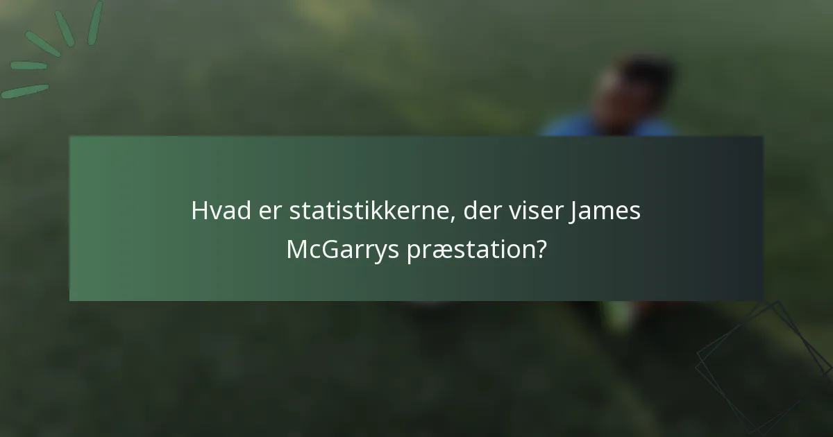 Hvad er statistikkerne, der viser James McGarrys præstation?