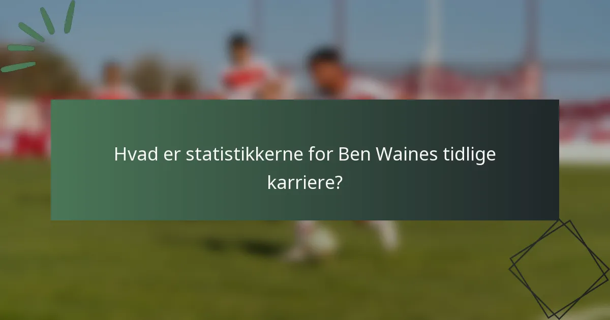 Hvad er statistikkerne for Ben Waines tidlige karriere?