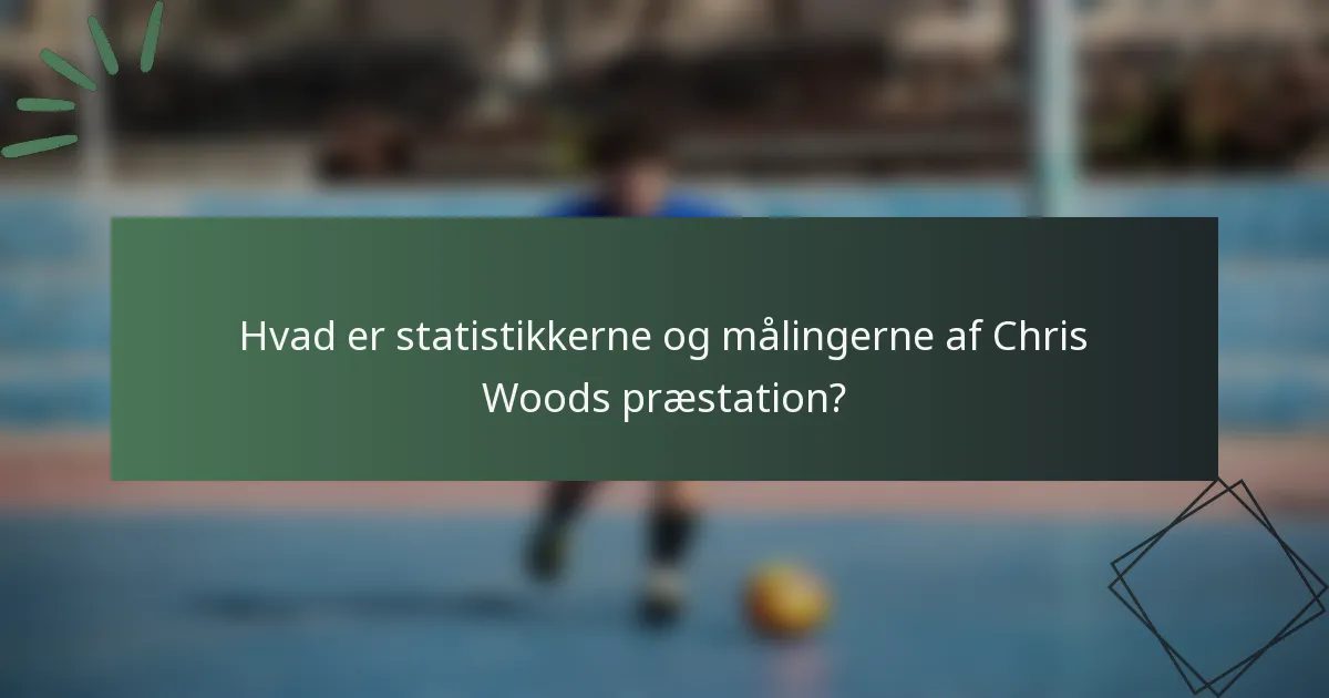 Hvad er statistikkerne og målingerne af Chris Woods præstation?