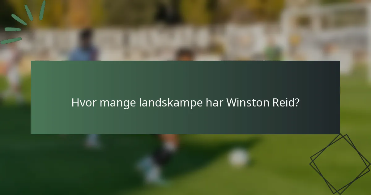 Hvor mange landskampe har Winston Reid?