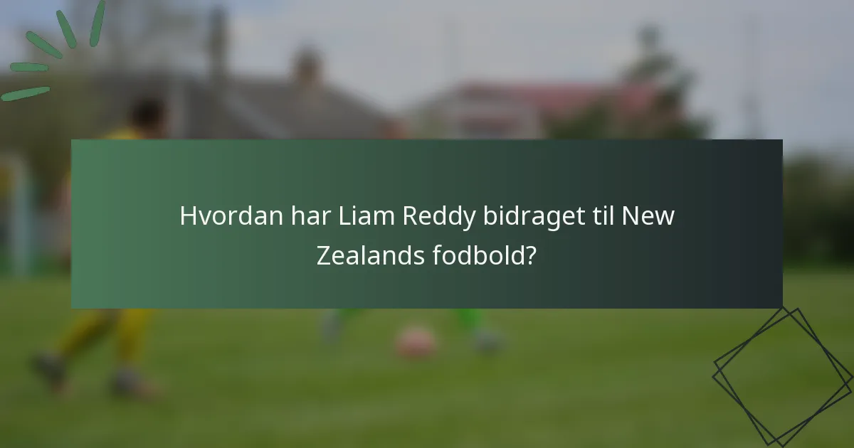 Hvordan har Liam Reddy bidraget til New Zealands fodbold?